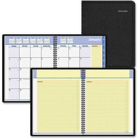 AT-A-GLANCE At A Glance AAG760605 8 x 11 in. QuickNotes Monthly Planner; Simulated Leather - Black AAG760605